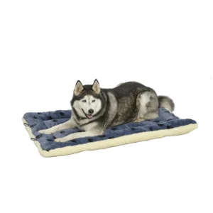 Pets Fleece Blue Paw Print Reversible Dog Bed 48