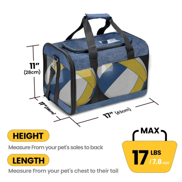 Airline Approved Pet Carrier-Foldable,Soft-Sided, Safety Leash - Image 2