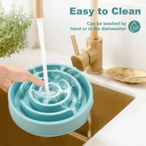 Pet Slow Feeder Bowls | Anti-Choking Maze Dog Food Bowls | Anti-Slip Interactive Feeder | Blue