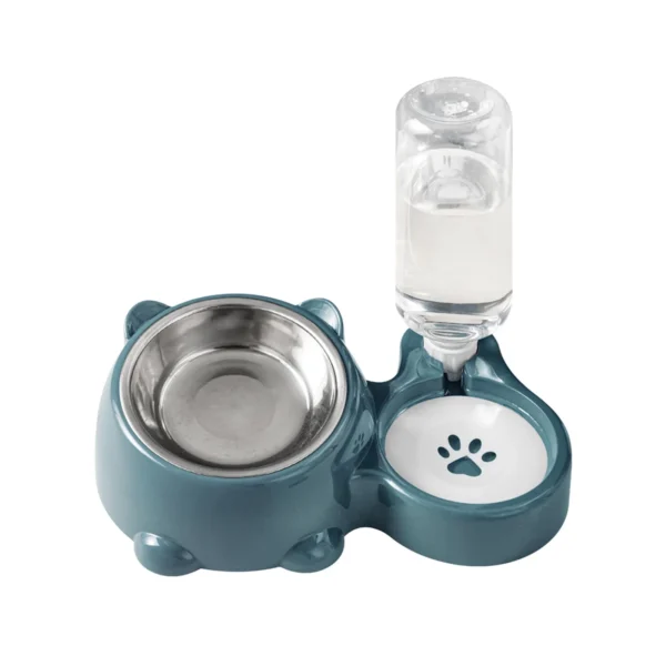 Cat Dog Feeding Bowl Set | 2-in-1 Food & Water Bowl Pet Feeder | Tilted Neck Protection | 26.5x12x8cm