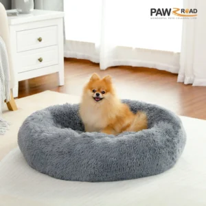 Calming Donut Dog Bed – Anti-Anxiety Plush Round Pillow for Cats & Dogs (30