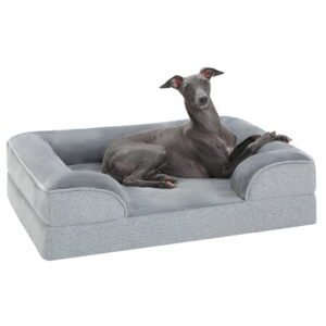 Orthopedic Dog Bed with Removable Washable Cover & Non-Slip Bottom – Gray Dog Sofa Bed