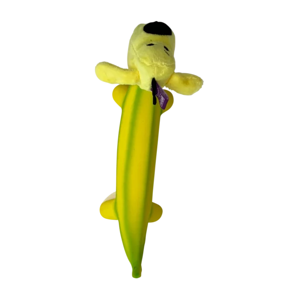 Smiling Dog Loofa Pals Latex Plush Dog Toy – Banana Shaped Fun for Small & Medium Dogs - Image 5