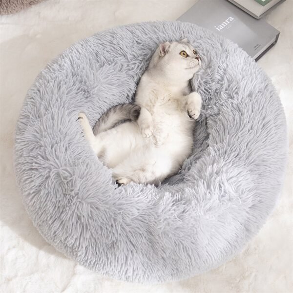 20” Calming Donut Dog Bed – Anti-Anxiety, Self-Warming Plush Round Pet Bed 20x20x8 - Image 2