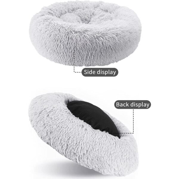 20” Calming Donut Dog Bed – Anti-Anxiety, Self-Warming Plush Round Pet Bed 20x20x8 - Image 4