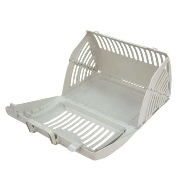 Foldable Plastic Travel Cat Carrier – Gray, One Size - Image 3