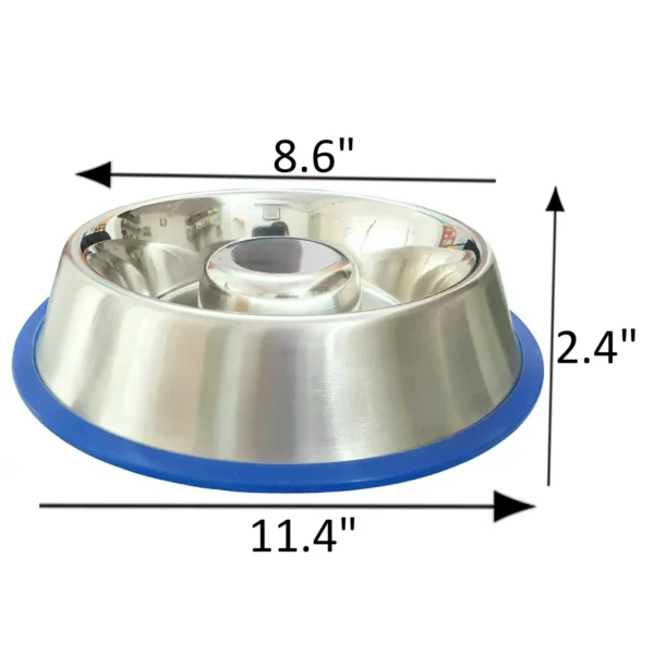 Slow Feed Anti-Bloat Dog Bowl with New Bonded Silicone Base - Image 5